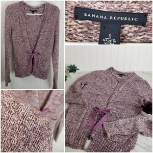 Banana Republic Purple Marled Cardigan Sweater S